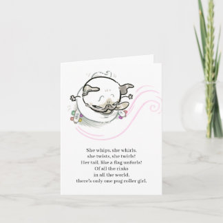 Pug Poetry: Roller Pug-kaart Kaart