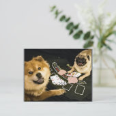 Pug Poker Briefkaart (Staand voorkant)