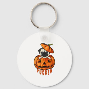 Pug Pompoen Halloween Pugkin Kostuum Voor Pug Hond Sleutelhanger