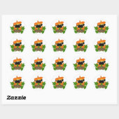 Pug pompoen patch ronde sticker (Vel)