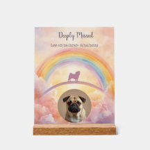 Pug Pont Arc-en-ciel Mémorial Signe Acrylique Pert