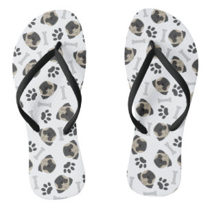 Pug-, poot- en botten-patroon teenslippers