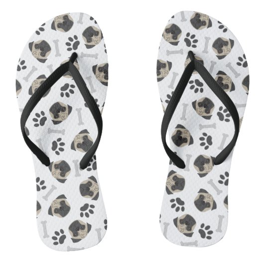 Pug-, poot- en botten-patroon teenslippers (Voetbed)