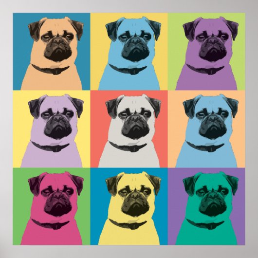 Pug Pop-Art Poster (Voorkant)