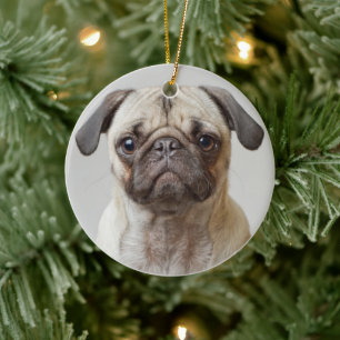 Pug Portrait Keramisch Ornament