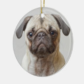 Pug Portrait Keramisch Ornament (Links)