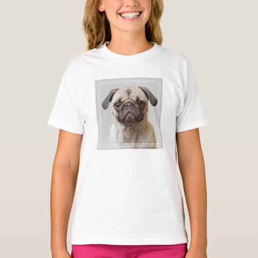 Pug Portrait T-shirt (Voorkant)
