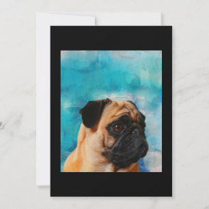 Pug Portret Schattige Pug Gezicht Pug Lover Bedankkaart