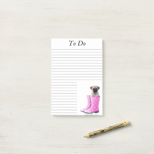 Pug Post-it® Notes (Op bureau)