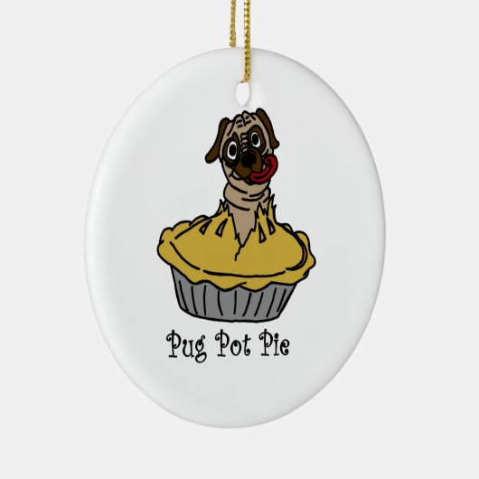 Pug Pot Pie Keramisch Ornament (Rechts)