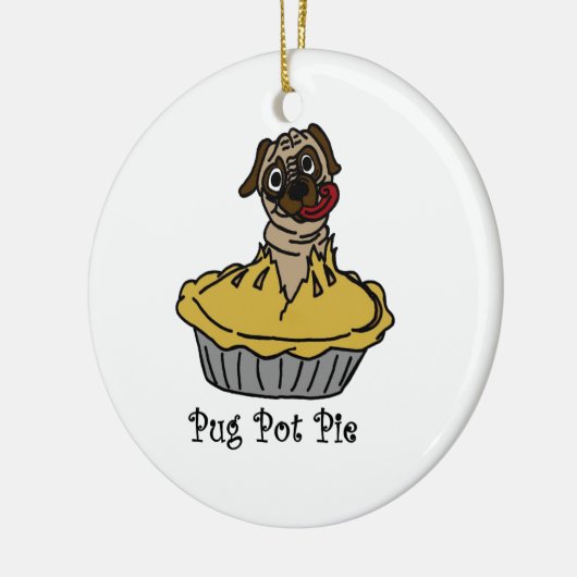 Pug Pot Pie Keramisch Ornament (Links)