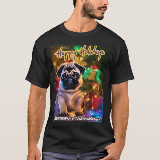 Pug PRETTIGE FEESTDAGEN 121 PRETTIG KERSTFEEST T-shirt