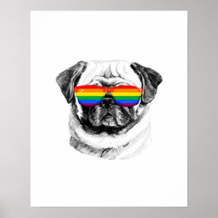 Pug Pride Sunbribril Poster