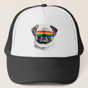 Pug Pride Sunbribril Trucker Pet