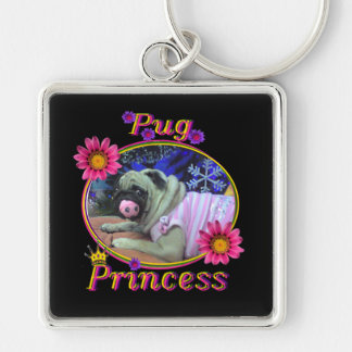 Pug Princess Sleutelhanger