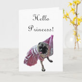 Pug Prinses Kaart (Gele Bloem)