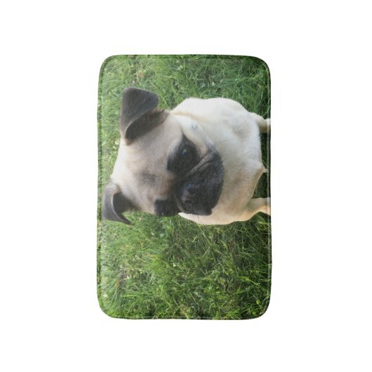 Pug Pup Badmat (Voorkant Verticaal)