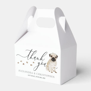 Pug pup Huwelijk Calligrafie Bedankt Bedankdoosjes