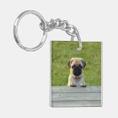 Pug Pup Sleutelhanger (Voorkant Links)