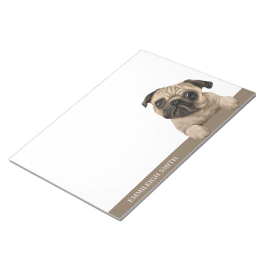 Pug Puppies Huisdier  Notitieblok (Schuin)