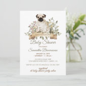 Pug Puppy Baby Shower Kaart (Staand voorkant)