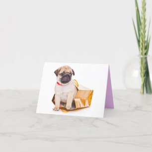 Pug Puppy Dog Blank Greeting Note Kaart