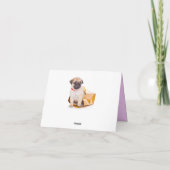 Pug Puppy Dog Blank Greeting Note Kaart (Achterkant)