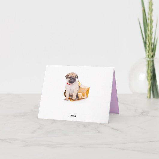 Pug Puppy Dog Blank Greeting Note Kaart (Achterkant)