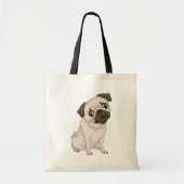 Pug Puppy Dog Cartoon Canvas Canvas tas (Voorkant)