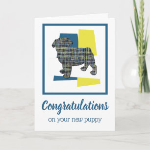 Pug Puppy Dog Gefeliciteerd Wenskaart Kaart