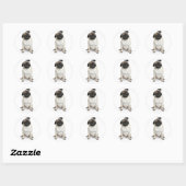 Pug Puppy Dog Greeting Stickers/Labels Ronde Sticker (Vel)
