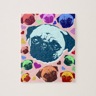 Pug Puppy Dog Love Hearts Legpuzzel