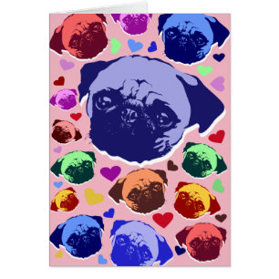Pug Puppy Dog Love Hearts Patroon