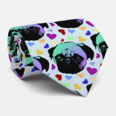 Pug Puppy Dog Love Hearts Stropdas (Opgerold)