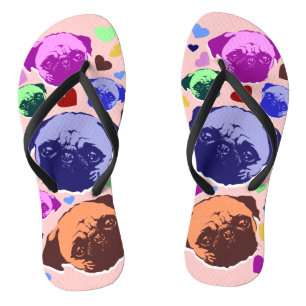 Pug Puppy Dog Love Hearts Teenslippers