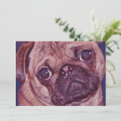 Pug Puppy Face Invitation Kaart (Staand voorkant)
