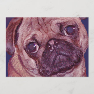 Pug Puppy Face Invitation Kaart