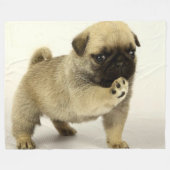 Pug Puppy Fleece Deken (Voorkant (Horizontaal))