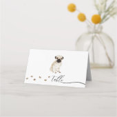 Pug puppy hond eigenaar bruiloft script tabel (Voorkant)