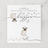 Pug-puppy Hondenbezitter Huwelijk Script Tafel (Buitenkant ongevouwen)