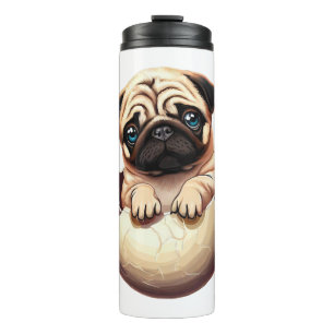 Pug Puppy in Egg - Leuk hondenontwerp Thermosbeker