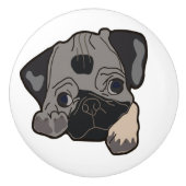 PUG PUPPY KERAMISCHE KNOP (Voorkant)