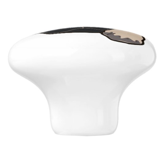 PUG PUPPY KERAMISCHE KNOP (Zijkant)