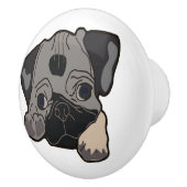 PUG PUPPY KERAMISCHE KNOP (Rechts)