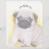 Pug Puppy Persoonlijk Briefhoofd (Voorkant / Achterkant)