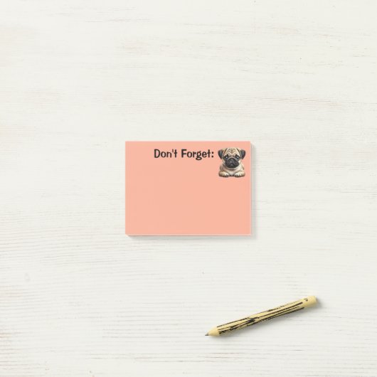 Pug Puppy Post-it® Notes (Op bureau)