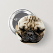Pug puppy ronde button 5,7 cm (Voorkant /achterkant)