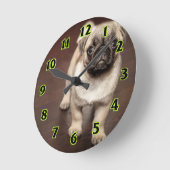 Pug Puppy Ronde Klok (Hoek)