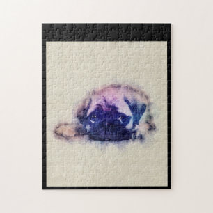 Pug Puppy Sketch Pug Hondenliefhebbers Gift Legpuzzel
