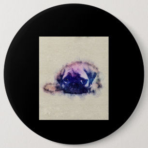 Pug Puppy Sketch Pug Hondenliefhebbers Gift Ronde Button 6,0 Cm
